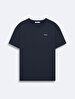 Short Sleeve Crew Neck Sign With Print Navy T-shirt