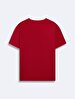 Short Sleeve Crew Neck Sign With Print Basic Red T-shirt