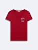 Short Sleeve V-neck Basic Print Red T-shirt