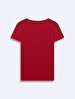Short Sleeve V-neck Basic Print Red T-shirt