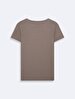 Short Sleeve V-neck Si̇gned Basic Grey T-shirt