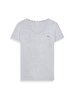 Short Sleeve V-neck Si̇gned Basic Grey T-shirt