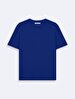 Short Sleeve Crew Neck Basic Blue T-shirt