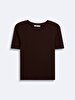 Short Sleeve Crew Neck Basic Brown T-shirt