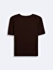 Short Sleeve Crew Neck Basic Brown T-shirt