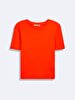 Short Sleeve Crew Neck Basic Orange T-shirt