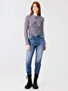 Pattern Shirred White Shirt