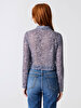 Pattern Shirred White Shirt