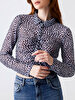 Pattern Shirred White Shirt