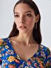 V-neck Front Shirred Blouse