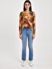 Pattern Ribbed Blouse
