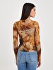 Pattern Ribbed Blouse