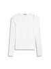 Uzun Kollu Sıfır Yaka Basıc Beyaz Sweatshırt