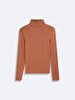 Long Sleeve Turtle Neck Basic Brown Sweatshirt
