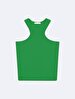 Sleeveless Ribbed Basic Green Athlete