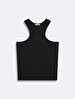 Sleeveless Ribbed Basic Black Athlete
