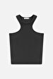 Sleeveless Ribbed Basic Anthracite Athlete