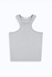 Sleeveless Ribbed Basic Grey Athlete