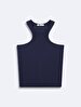 Sleeveless Ribbed Basic Navy Athlete