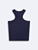 Sleeveless Ribbed Basic Navy Athlete