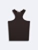 Sleeveless Ribbed Basic Brown Athlete