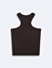 Sleeveless Ribbed Basic Brown Athlete