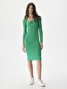 Ribbed Holly Binding Green Dress