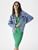 Ribbed Holly Binding Green Dress