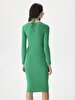 Ribbed Holly Binding Green Dress
