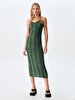 Pattern Long Green Dress