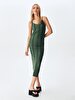 Pattern Long Green Dress