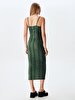Pattern Long Green Dress
