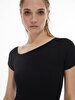 Collar Asymmetric Short Black Dress