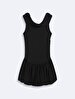 Draped Sleeveless Mini Black Dress