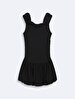 Draped Sleeveless Mini Black Dress