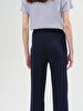 Yüksek Bel Straight Cut Navy Trousers