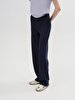 Yüksek Bel Straight Cut Navy Trousers