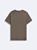 Short Sleeve Crew Neck Sign With Print Camel T-shirt
