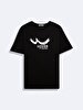 Short Sleeve Crew Neck Sign With Print Black T-shirt