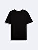 Short Sleeve Crew Neck Sign With Print Black T-shirt