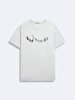 Short Sleeve Crew Neck Sign With Print Grey T-shirt