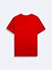 Short Sleeve Crew Neck Sign With Print Red T-shirt