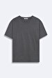 Short Sleeve Crew Neck Basic Anthracite T-shirt