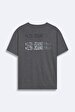 Short Sleeve Crew Neck Basic Anthracite T-shirt