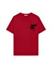 Short Sleeve Sign With Print Basic Red T-shirt