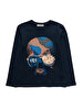 BLAUW T-SHIRT LANGE MOUW