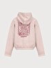 Long Sleeve With Hood Waist Elastic Pink Sweatshirt
