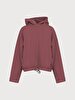 Long Sleeve With Hood Waist Elastic Purple Sweatshirt