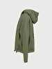 Long Sleeve With Hood Waist Elastic Green Sweatshirt