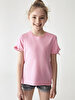 Cord Closure Detailed Pink T-shirt